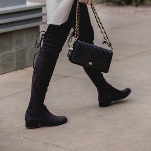 Over the knee suede boots